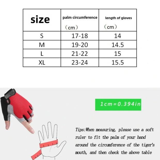 Fingerless Gym Training Gloves for Men Women Mtb Cycling Motorcycle Gloves Weight Lifting Fitness Gloves Bicycle Accessories