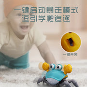 Cute Sensing Crawling Crab Baby Toys Interactive Walking Dancing with Music Automatically Avoid Obstacles Toys for Kids Toddler