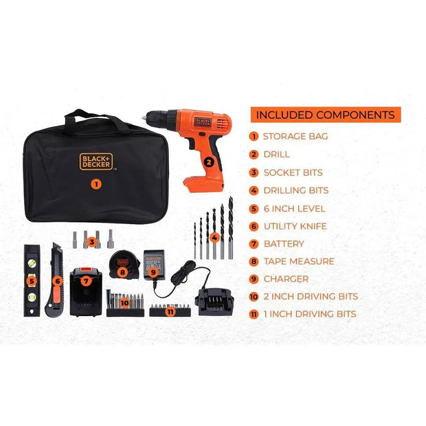 20V MAX Cordless Drill Kit 34-Piece Set with Lithium Ion Battery