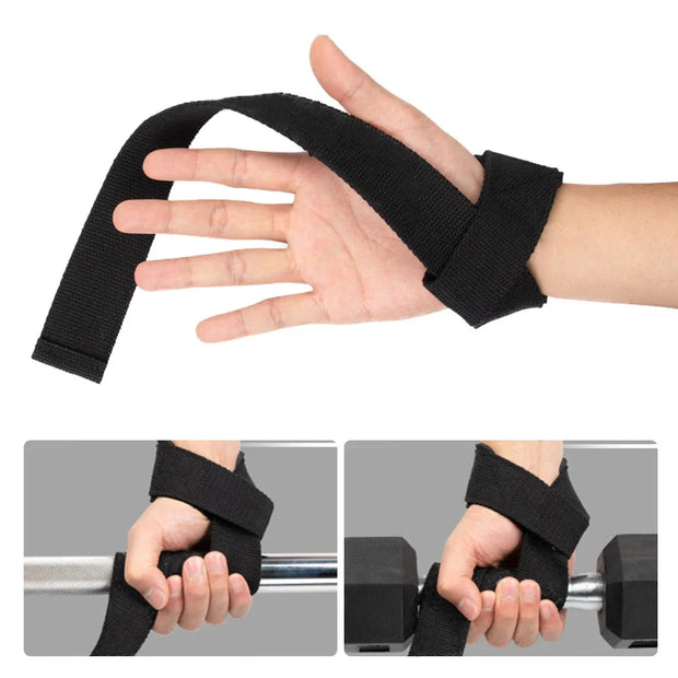 2Pcs Non-slip Strap Gym Dumbbell Workout Weights Lifting Straps Crossfit Fitness Equipment Wrist Wrap Lift Exercise Training