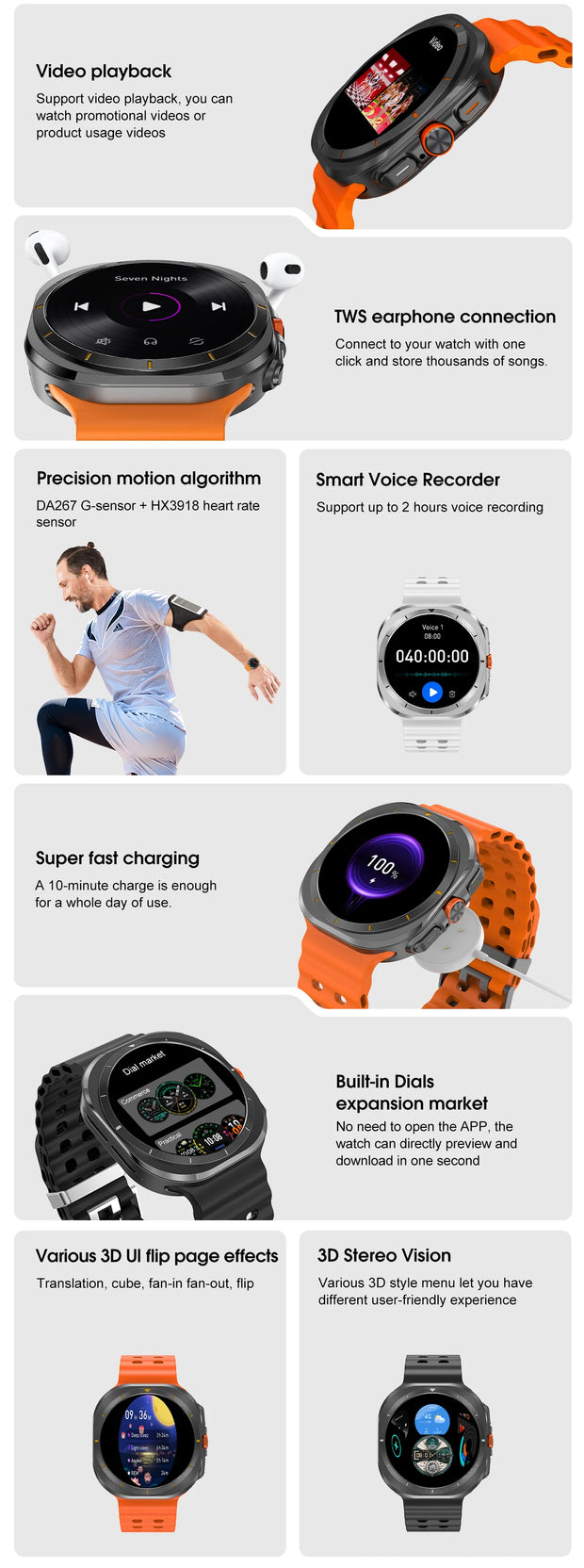 2024 New For Samsung Galaxy Watch 7 Ultra Smart Bracelet Men 32GB Memory GPS Trackr NFC AMOLED Screen Bluetooth call Smartwatchs