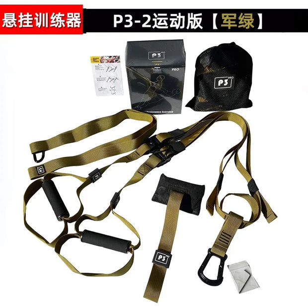 P3-Trx Suspension Training Belt Home Fitness Tension Band Tension Rope Resistance Band Suspension Training System Gym Equipment