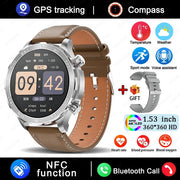 2024 New Bluetooth Call Smart Watch Men For Huawei AMOLED HD Large Screen Heart Rate NFC IP68 Waterproof GPS Sports Smart Watch