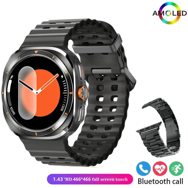 2024 New Multifunction Galaxy Smart Watch 7 Ultra Men AMOLED Screen Multi-Function Sports Fitness Tracker Health Men Smartwatch