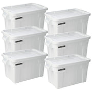 Commercial Products BRUTE Tote Storage Bin with Lid, 20-Gallon, White, Rugged/Reusable Boxes