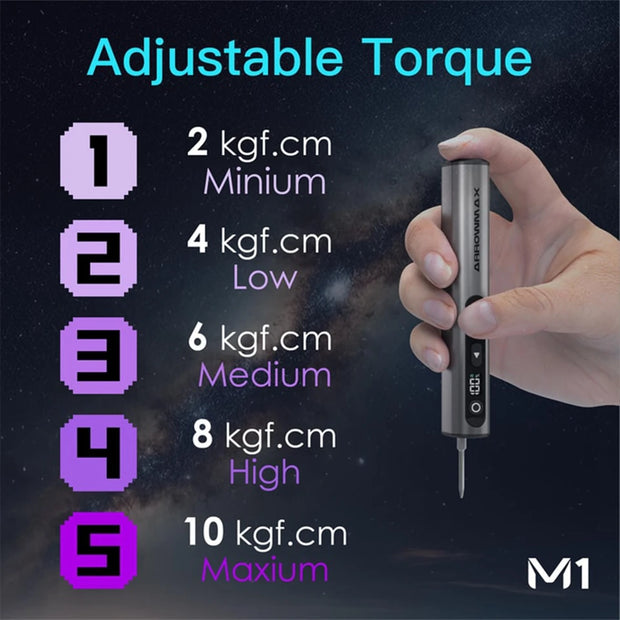 ARROWMAX M1 Electric Screwdrivers Set Precision Magnetic Bits 5-Gear Adjustable Torque Rechargeable Cordless Screwdriver New