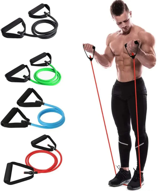 Hot 3 Levels Resistance Yoga Pull Rope Bands Handles Elastic Sports Bodybuild Home Gym Workouts Muscle Training Rubber Tube Band