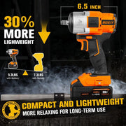 Impact Wrench 1/2 inch, 600FT-LBS(800N.m), Brushless Electric Impact Wrench, 2200RPM High Torque Impact Gun for Car Home, Includ