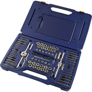 Tools Hanson Machine Screw/Fractional/Metric Tap and Hex Die and Drill Bit Deluxe Set, 117 Piece 26377, Silver/Blue