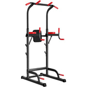 Power Tower Dip Station, Pull Up Bar Station & Multi-Function Gym Equipment Adujustable Height Up to 85.5",Load 350LBS