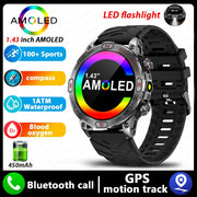 2024 New Real AMOLED Smart Watch Men 450 mAh Battery Fitness Tracker IP68 Waterproof Bluetooth Call Smartwatch For Huawei Xiaomi