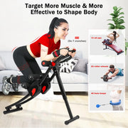 Ab Workout Equipment, Ab Machine Abdominal Exercise Equipment for Home Gym, Foldable Ab Crunch Waist Trainer for Stomach