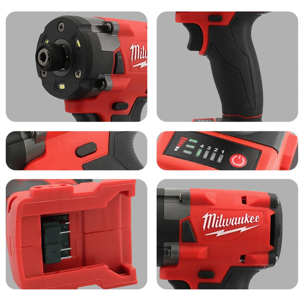 Milwaukee Brushless Impact Driver 18V 300NM  Motor Cordless Rechargeable Lithium battery Impact Wrench Screwdriver Power Tool