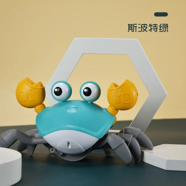 Cute Sensing Crawling Crab Baby Toys Interactive Walking Dancing with Music Automatically Avoid Obstacles Toys for Kids Toddler