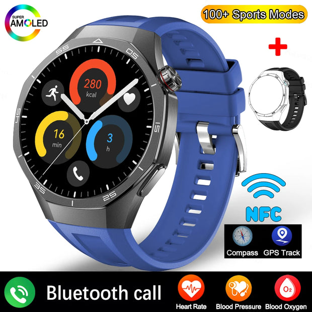 For Huawei GT5 Pro GPS Compass NFC Smart Watch Outdoor Sports Man AMOLED BT Call IP68 Watch 5 Upgraded Smartwatch Men 1GB Memory