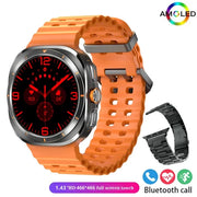 2024 New Multifunction Galaxy Smart Watch 7 Ultra Men AMOLED Screen Multi-Function Sports Fitness Tracker Health Men Smartwatch