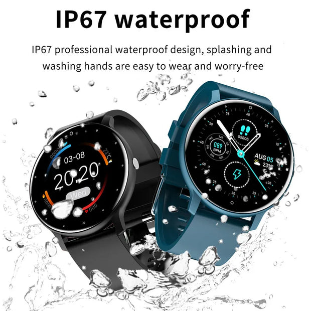 ZL02D Men Smart Watch Full Touch Screen Sport Fitness Tracker IP68 Waterproof Bluetooth Smartwatch for Men Women Smartphone 2023