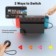 Unitek Switch Game Card Reader with Wireless Remote Control for Nintendo Switch OLED Docking Station to HDMI RJ45 PD 100W Charge