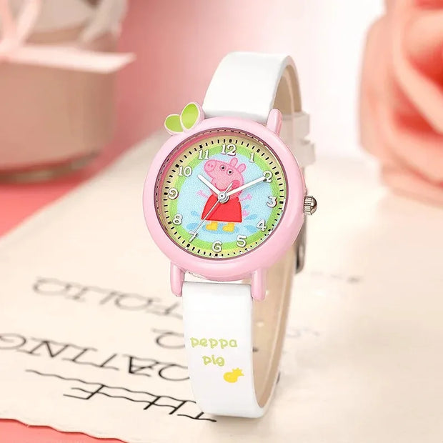 New Peppa Pig Children's Watch Waterproof Quartz Watch Activity Doll Toy Girl and Boy Cute Anime Watch Anime Gift