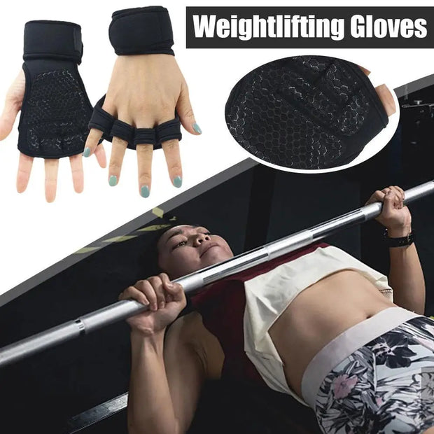 Gym Weightlifting Gloves Men's And Women's Wrists Anti Slip Half Finger Sports Horizontal Bar Equipment Training Pull Up