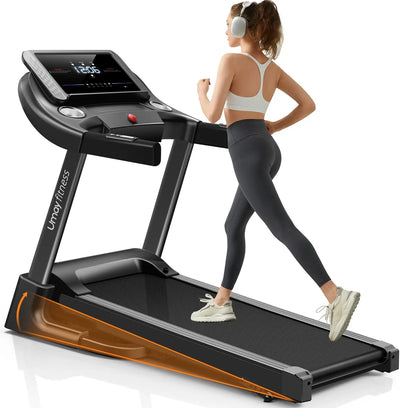 Fitness Home Auto Folding 3 Level Incline Treadmill with Pulse Sensors, 3.0 HP Quiet Brushless, 8.7 MPH, 300 lbs Capacity