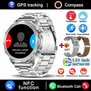 2024 New Bluetooth Call Smart Watch Men For Huawei AMOLED HD Large Screen Heart Rate NFC IP68 Waterproof GPS Sports Smart Watch