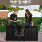 Deck box,180 gallon indoor and outdoor storage box, Waterproof and sun-resistant resin material box, suitable（black）Storage Box