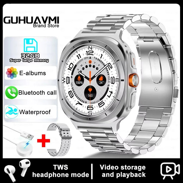 2024 New For Samsung Galaxy Watch 7 Ultra Smart Bracelet Men 32GB Memory GPS Trackr NFC AMOLED Screen Bluetooth call Smartwatchs