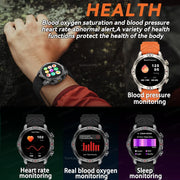 2024 For Xiaomi Outdoor Military Flashlight GPS Smart Watch Man AMOLED HD Screen Heart Rate BT Call 5ATM Waterproof Smartwatches