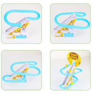 Children Fun Toy Small Duck Penguin Electronic Climbing Stairs Track Toy Light Musical Slide Track Coaster Baby Educational Gift