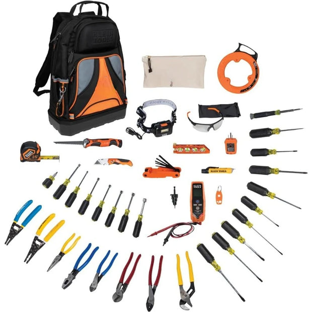 Hand Tools Kit includes Pliers, Screwdrivers, Nut Drivers, Backpack, and More Jobsite Tools, 41-Piece