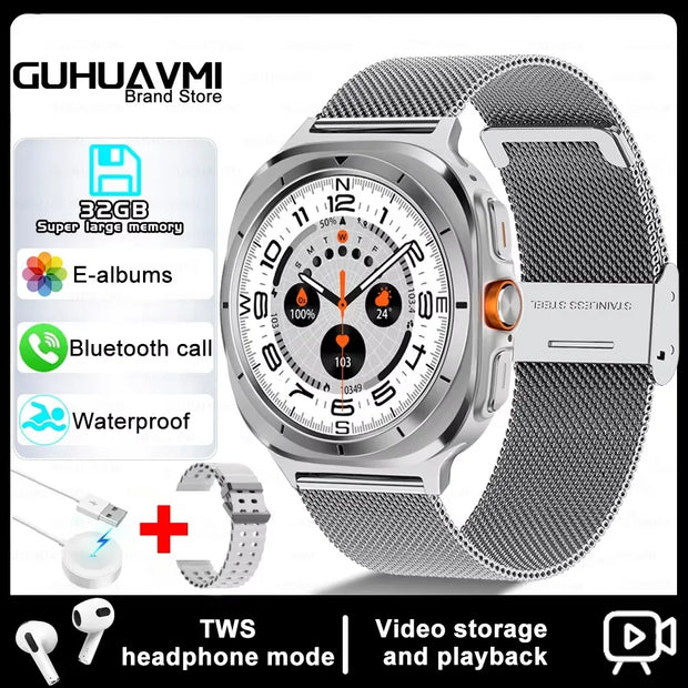 2024 New For Samsung Galaxy Watch 7 Ultra Smart Bracelet Men 32GB Memory GPS Trackr NFC AMOLED Screen Bluetooth call Smartwatchs