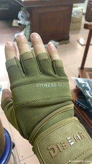 Half Finger Bodybuilding Gym Gloves Weightlifting Dumbbell Training Anti-Slip Fitness Gloves Crossfit Workout Exercise For Man