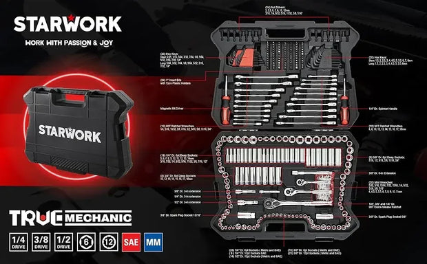 MECHANIC™ 303-Piece Mechanics Tool Set and Socket Set, Professional, SAE/Metric