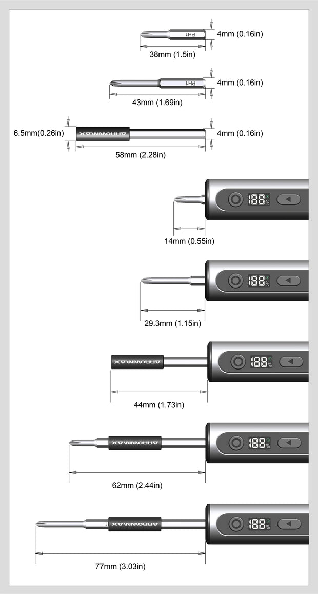 ARROWMAX M1 Electric Screwdrivers Set Precision Magnetic Bits 5-Gear Adjustable Torque Rechargeable Cordless Screwdriver New