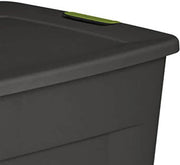 Stackable 35 Gallon Storage Tote Box with Latching Container Lid for Home and Garage Space Saving Organization, Gray (8 Pack)