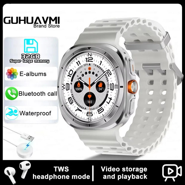 2024 New For Samsung Galaxy Watch 7 Ultra Smart Bracelet Men 32GB Memory GPS Trackr NFC AMOLED Screen Bluetooth call Smartwatchs