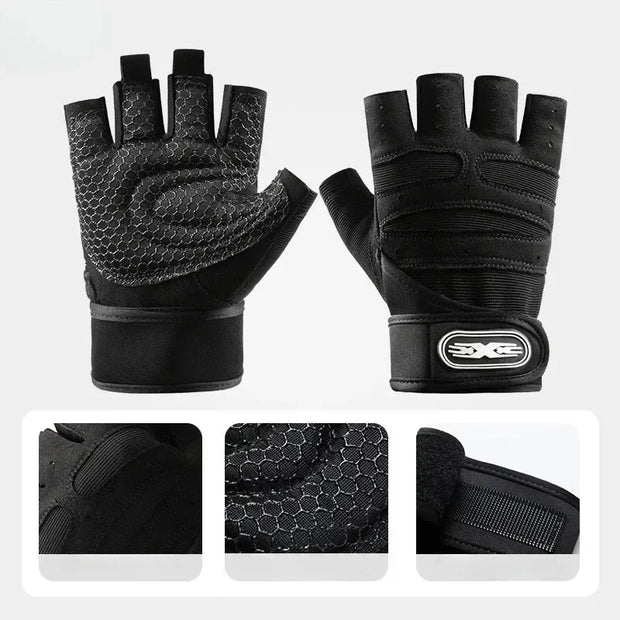 Gym Gloves for Men Women Fitness Weight Lifting Wristband Gloves Body Building Training Sports Exercise Cycling Glove Shockproof