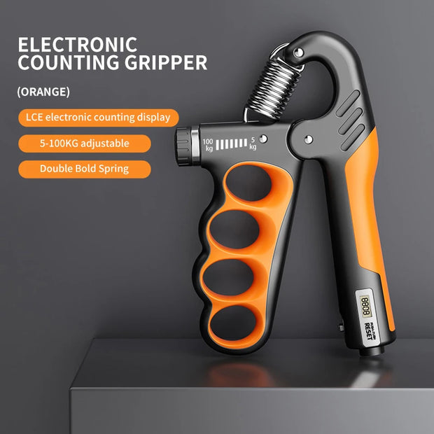 5-100kg Electronic Count Hand Grip Strengthener Trainer Adjustable Hands Gripper Strength Wrist Finger Expander Gym Exercise