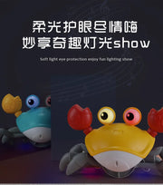 Cute Sensing Crawling Crab Baby Toys Interactive Walking Dancing with Music Automatically Avoid Obstacles Toys for Kids Toddler