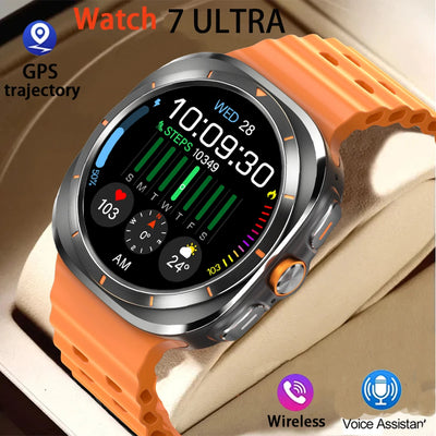 2024 New Multifunction Galaxy Smart Watch 7 Ultra Men AMOLED Screen Multi-Function Sports Fitness Tracker Health Men Smartwatch