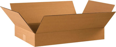 Partners Brand 22X14X4 Flat Corrugated Boxes, Flat, 22L X 14W X 4H, Pack Of 75 | Shipping, Packaging, Moving, Storage Box For