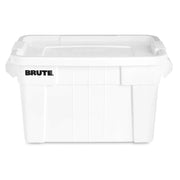 Commercial Products BRUTE Tote Storage Bin with Lid, 20-Gallon, White, Rugged/Reusable Boxes