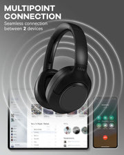 FIFINE Bluetooth wireless headset,Noise Canceling Headphones withe Transparency Mode,Deep Bass,Clear Calls,65H Playtime -X3