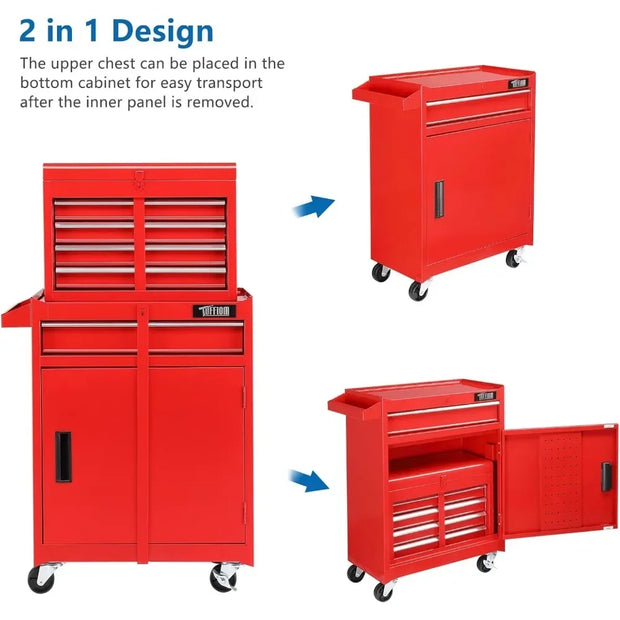 Tool Chest, Tool Storage Cabinet with Adjustable Shelf, Mechanic Toolbox for Garage and Repair Shop,5-Drawer Rolling Cabinet