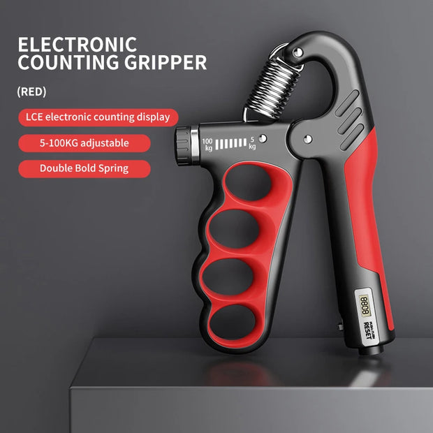 5-100kg Electronic Count Hand Grip Strengthener Trainer Adjustable Hands Gripper Strength Wrist Finger Expander Gym Exercise