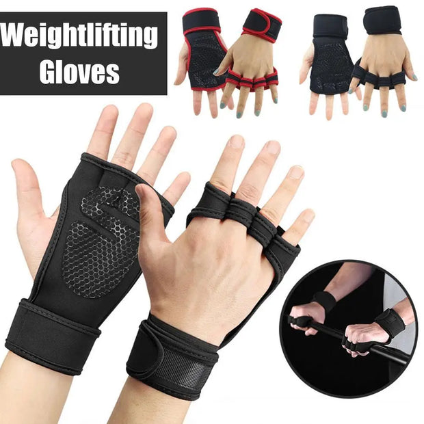 Gym Weightlifting Gloves Men's And Women's Wrists Anti Slip Half Finger Sports Horizontal Bar Equipment Training Pull Up