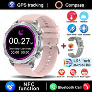 2024 New Bluetooth Call Smart Watch Men For Huawei AMOLED HD Large Screen Heart Rate NFC IP68 Waterproof GPS Sports Smart Watch