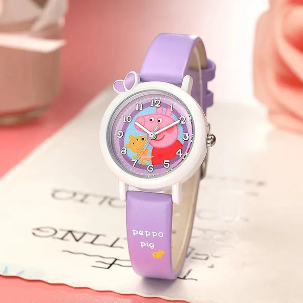 New Peppa Pig Children's Watch Waterproof Quartz Watch Activity Doll Toy Girl and Boy Cute Anime Watch Anime Gift