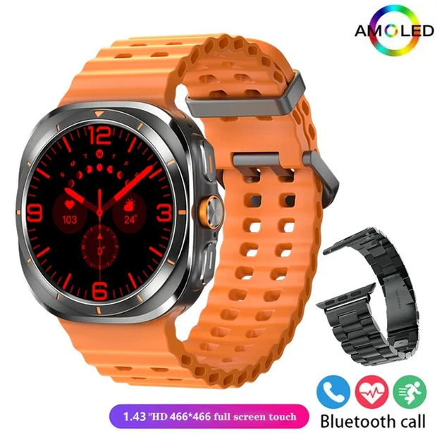 For Samsung Galaxy Watch 7 Ultra Men Smart Watch1.5inch Raise Hand Bright Screen Bluetooth Call GPS Sports Track SmartWatch 2024